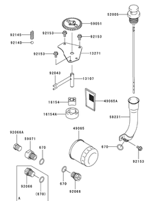 Kawasaki Fxt00v-Bs04 Lubrication Equipment Diagram and Parts List for S7237-KW 53CI8DU8050-37HP Cub Cadet Lawn Tractor